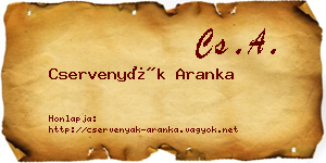 Cservenyák Aranka névjegykártya