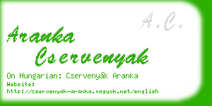 aranka cservenyak business card